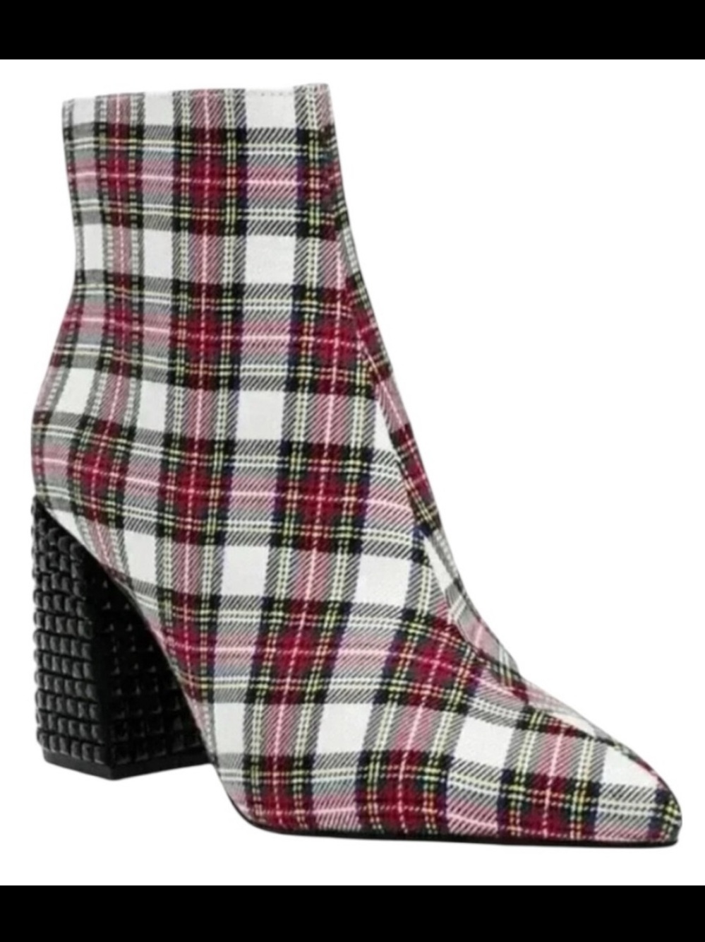 NWT Betsey Johnson Kassie Plaid Beaded Heel Ankle Booties Size 7 | $109